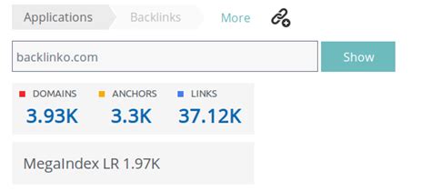 Assess your backlink profile free with MegaIndex.